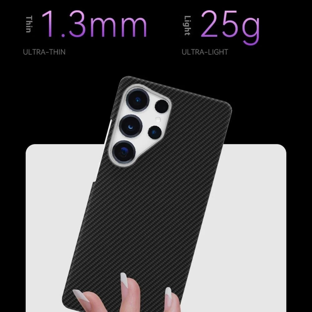 GKK For Samsung Galaxy S25 Ultra Magnetic Case 600D Fine Carbon Fiber Texture Hard PC Phone Back Cover - 4