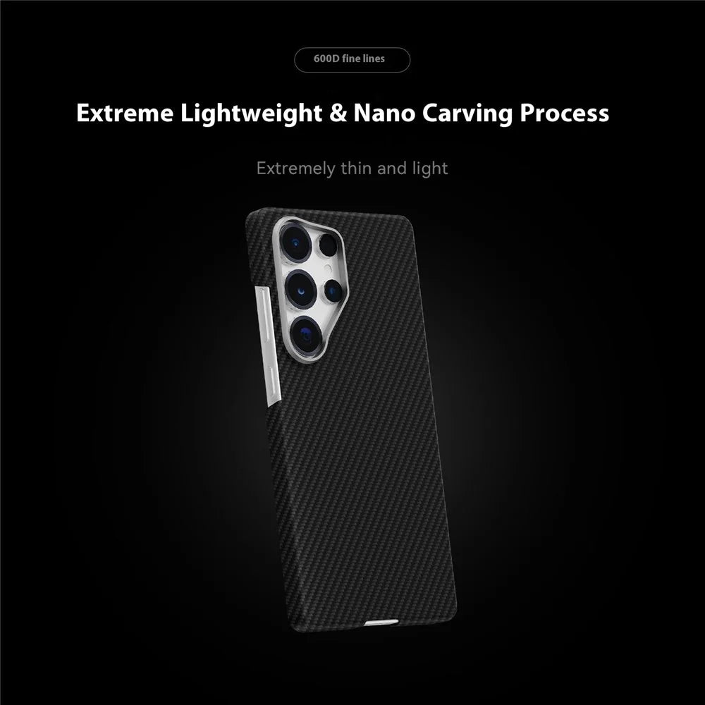 GKK For Samsung Galaxy S25 Ultra Magnetic Case 600D Fine Carbon Fiber Texture Hard PC Phone Back Cover - 6