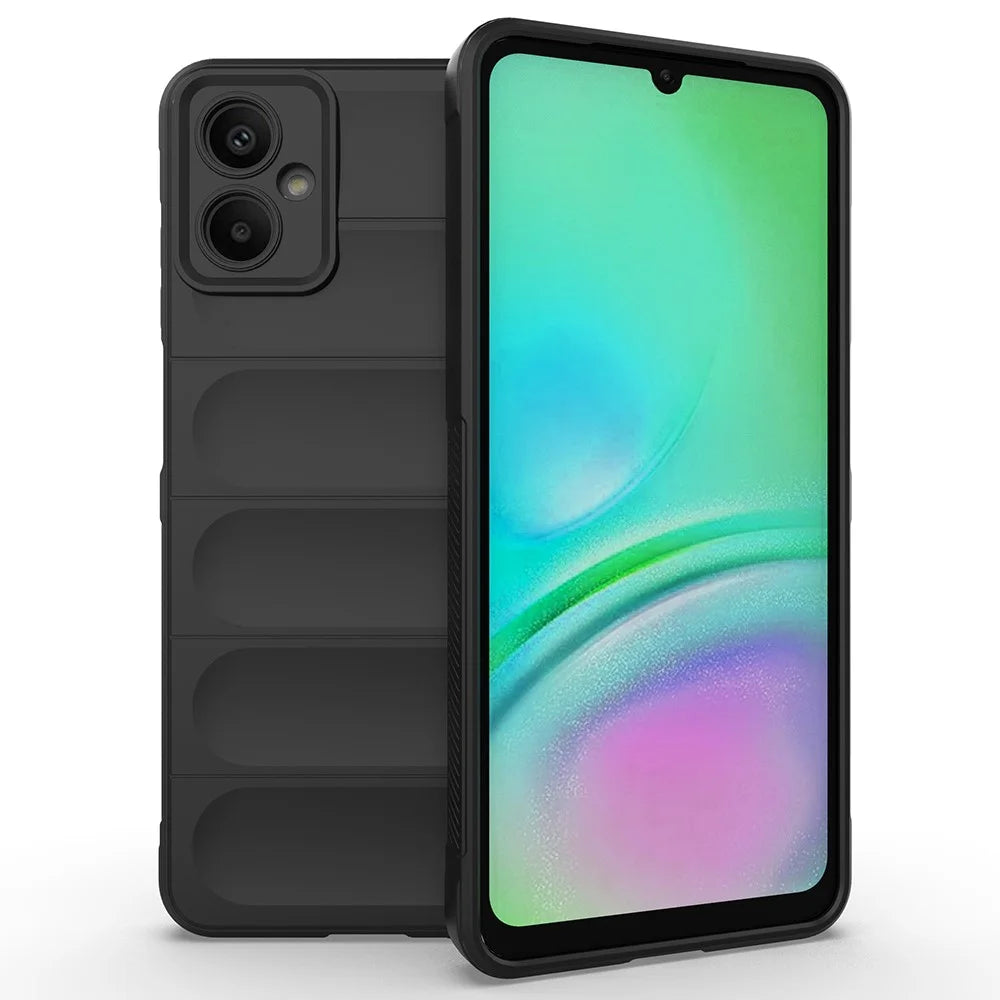 AMORUS For Samsung Galaxy A06 5G Case Shockproof Soft TPU Rugged Phone Back Cover - Black - 1