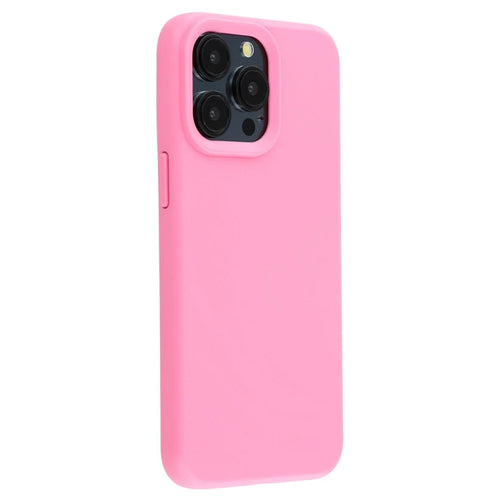 For iPhone 15 Pro Case 2.0mm Thick Solid Color Soft TPU Phone Back Cover Large Lens Cutout - Rose - 1
