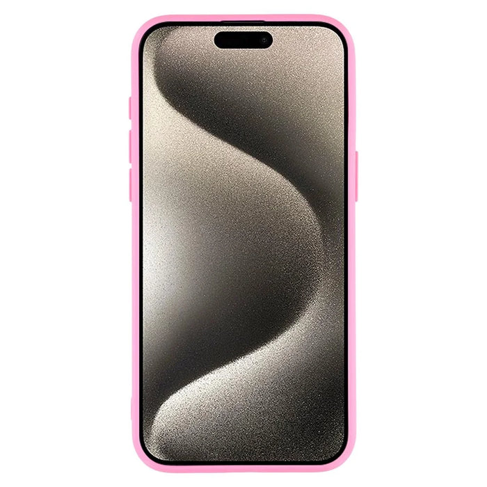 For iPhone 15 Pro Case 2.0mm Thick Solid Color Soft TPU Phone Back Cover Large Lens Cutout - Rose - 2