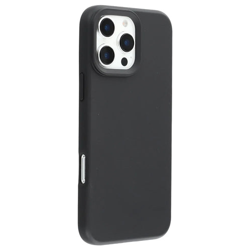 For iPhone 16 Pro Max Case 2.0mm Thick Solid Color Soft TPU Phone Back Cover Large Lens Cutout - Black - 1