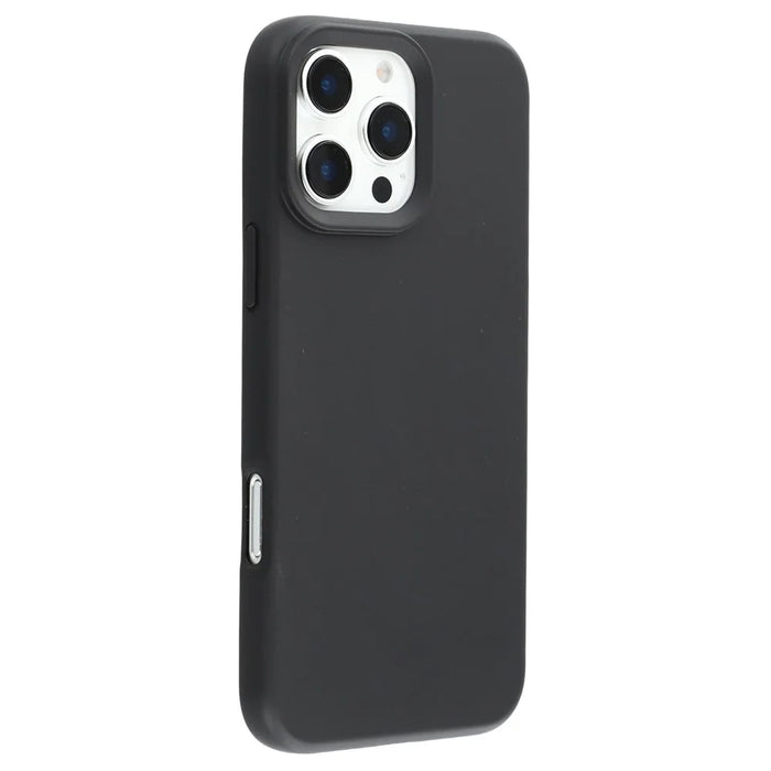 For iPhone 16 Pro Max Case 2.0mm Thick Solid Color Soft TPU Phone Back Cover Large Lens Cutout - Black - 1