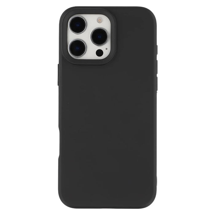 For iPhone 16 Pro Max Case 2.0mm Thick Solid Color Soft TPU Phone Back Cover Large Lens Cutout - Black - 3
