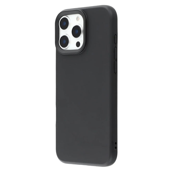 For iPhone 16 Pro Max Case 2.0mm Thick Solid Color Soft TPU Phone Back Cover Large Lens Cutout - Black - 4