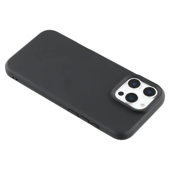 For iPhone 16 Pro Max Case 2.0mm Thick Solid Color Soft TPU Phone Back Cover Large Lens Cutout - Black - 5
