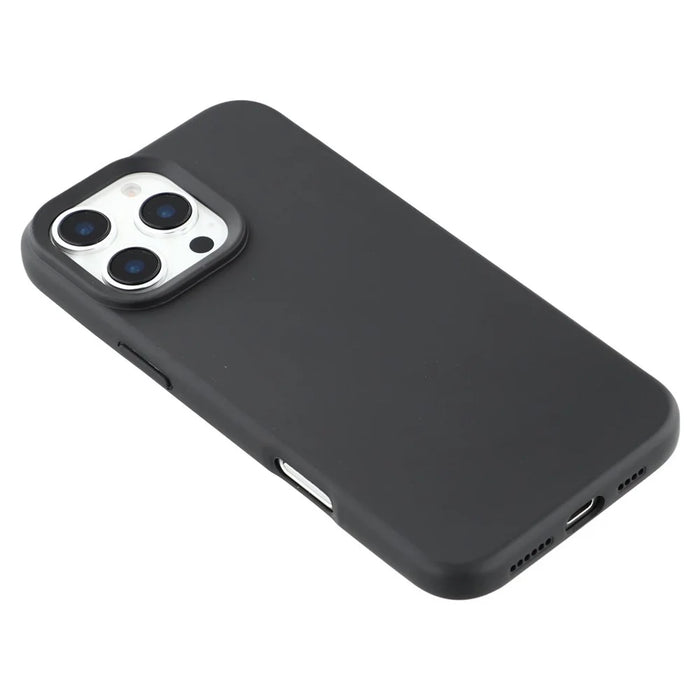 For iPhone 16 Pro Max Case 2.0mm Thick Solid Color Soft TPU Phone Back Cover Large Lens Cutout - Black - 6