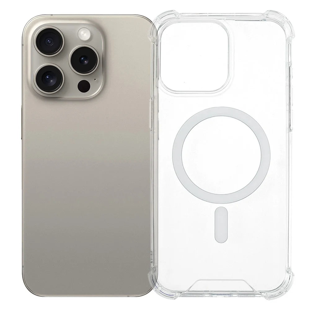 For iPhone 14 Pro Case Compatible with MagSafe 1.5mm Shockproof Clear Phone Back Cover - 1