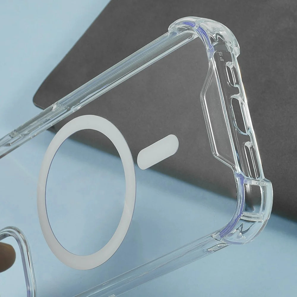 For iPhone 15 Plus / 14 Plus Case Compatible with MagSafe 1.5mm Shockproof Clear Phone Back Cover - 6