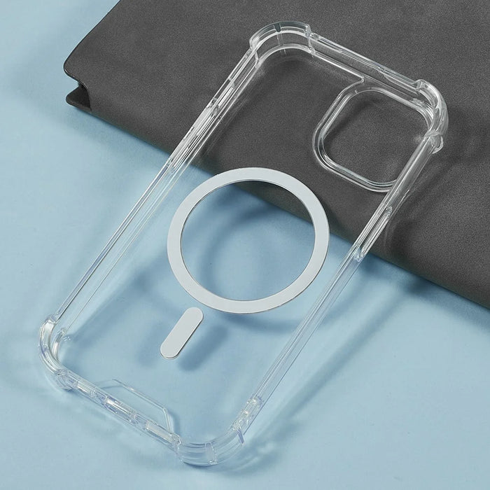 For iPhone 14 / 13 Case Compatible with MagSafe 1.5mm Shockproof Clear Phone Back Cover - 4