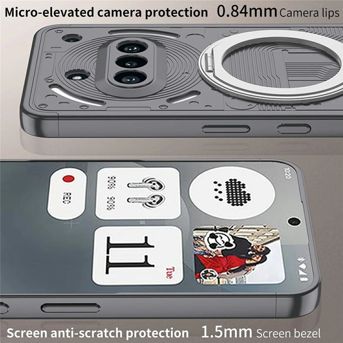 For Nothing Phone (3a) Case Magnetic Kickstand Hard PC Shockproof Phone Cover - Black - 7