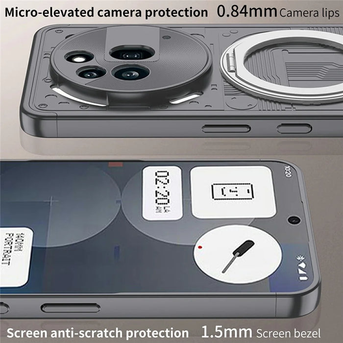 For Nothing Phone (3a) Pro Case Magnetic Kickstand Hard PC Shockproof Phone Cover - Black - 7