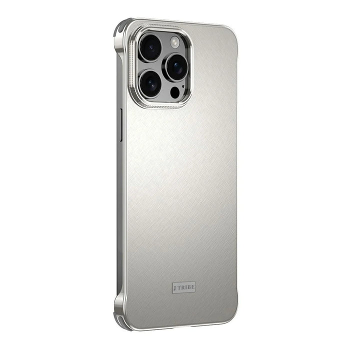 For iPhone 16 Pro Max Case PC + Silicone + Alloy Matte Phone Cover - Titanium - 1