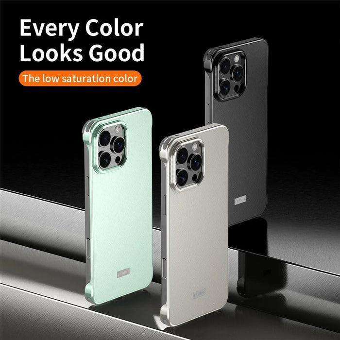 For iPhone 16 Pro Max Case PC + Silicone + Alloy Matte Phone Cover - Titanium - 6