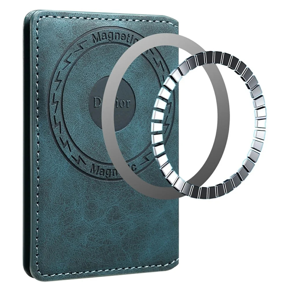 DENIOR V18 Retro Texture Card Holder RFID Blocking Wallet Photo Frame - Blue - 3