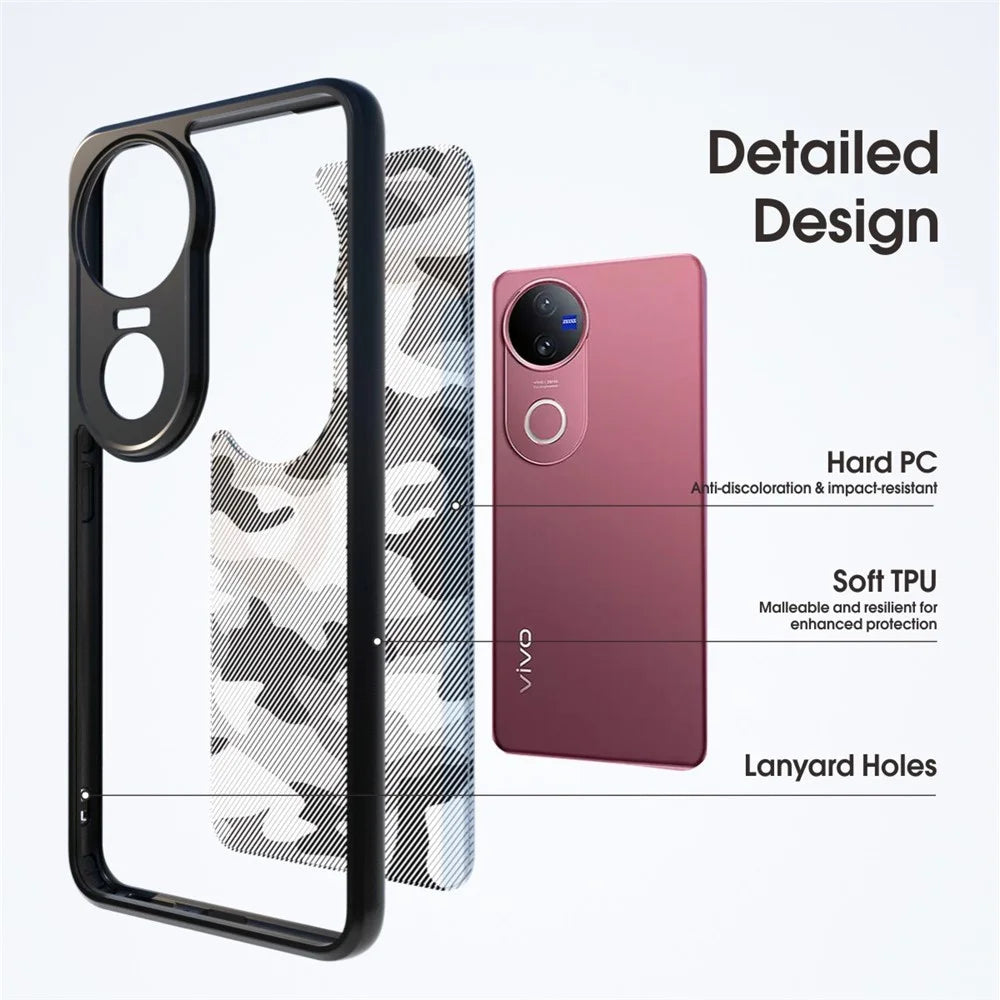 IBMRS For vivo V50 5G Case Soft TPU Frame Hard PC Back Anti-Fall Phone Cover - Artistic Camouflage - 7