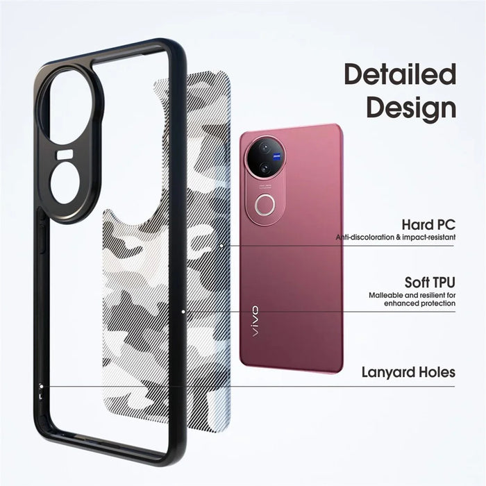 IBMRS For vivo V50 5G Case Soft TPU Frame Hard PC Back Anti-Fall Phone Cover - Artistic Camouflage - 7