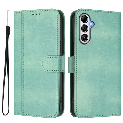 For Samsung Galaxy A34 5G Cases Wallet Stand Retro Texture Leather Phone Cover with Lanyard - Mint Green - 1