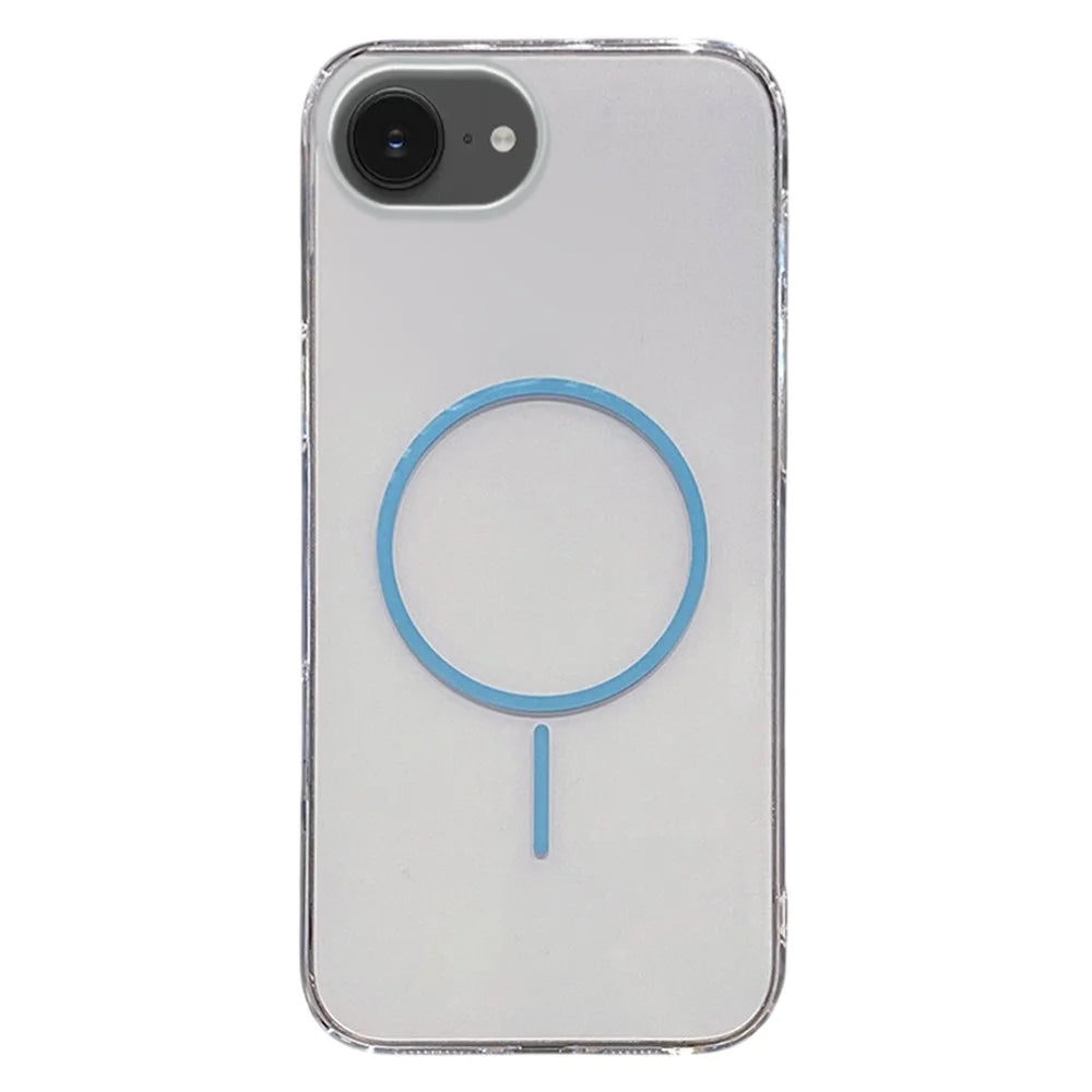 For iPhone 17e / 16e Case Compatible with MagSafe Clear Slim PC Phone Back Cover - Transparent Blue - 1