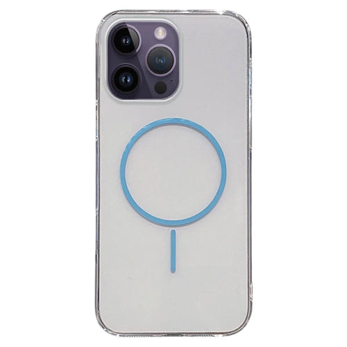 For iPhone 14 Pro Max Case Compatible with MagSafe Clear Slim PC Phone Back Cover - Transparent Blue - 1
