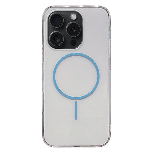 For iPhone 15 Pro Case Compatible with MagSafe Clear Slim PC Phone Back Cover - Transparent Blue - 1