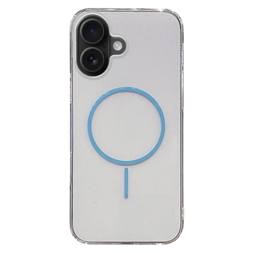 For iPhone 16 Case Compatible with MagSafe Clear Slim PC Phone Back Cover - Transparent Blue - 1