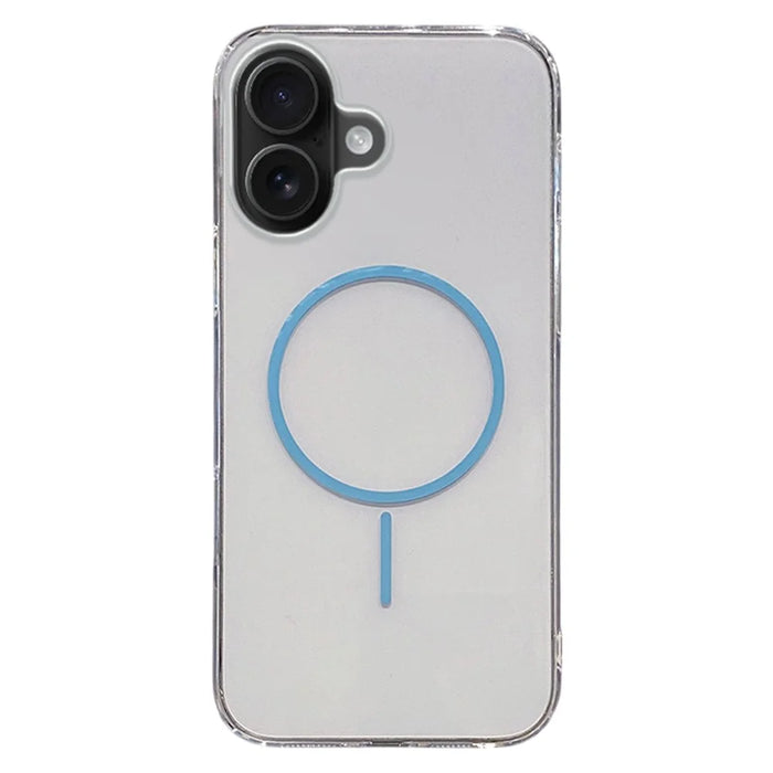 For iPhone 16 Case Compatible with MagSafe Clear Slim PC Phone Back Cover - Transparent Blue - 1