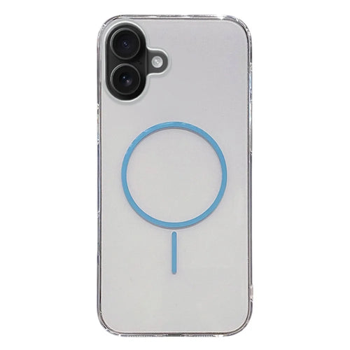 For iPhone 16 Plus Case Compatible with MagSafe Clear Slim PC Phone Back Cover - Transparent Blue - 1