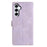 For Samsung Galaxy S23 FE Case Wallet Stand Imprinted Triangle Pattern Leather Phone Flip Cover - Purple - 7