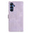 For Samsung Galaxy A36 5G Case Wallet Stand Imprinted Triangle Pattern Leather Phone Flip Cover - Purple - 7