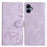For Samsung Galaxy A06 4G Case Wallet Stand Imprinted Triangle Pattern Leather Phone Flip Cover - Purple - 1