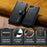 DG.MING for iPhone 17e / 16e Case Detachable Split Leather Phone Cover - Black - 5