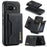 DG.MING M2 Series for Google Pixel 9a Case PU + PC + TPU Phone Cover Detachable Wallet - Black - 1