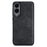 DG.MING For Samsung Galaxy S25 Edge Case PU Leather Covered PC + TPU Hybrid Phone Shell - Black - 4