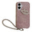 For iPhone 16 Case with Strap Full Rhinestone Lip Decor TPU + PC Phone Back Cover - Pink - 1