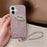 For iPhone 16 Case with Strap Full Rhinestone Lip Decor TPU + PC Phone Back Cover - Pink - 2