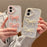 For iPhone 16 Case Two Bow Epoxy Design TPU + PC Phone Back Cover Rhinestone Decor - Beige - 4