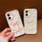For iPhone 16 Case Two Bow Epoxy Design TPU + PC Phone Back Cover Rhinestone Decor - Beige - 6