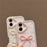 For iPhone 16 Case Two Bow Epoxy Design TPU + PC Phone Back Cover Rhinestone Decor - Beige - 7