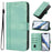 For iPhone 16 Pro Max Cases Wallet Stand Retro Texture Leather Phone Cover with Lanyard - Mint Green - 6
