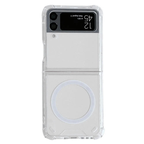 For Samsung Galaxy Z Flip4 5G Magnetic Case Anti-fall Phone Case, Soft TPU + Transparent PC Back Protective Cell Phone Cover - 1