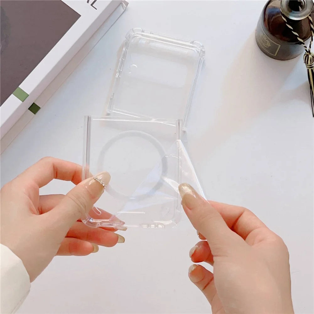 For Samsung Galaxy Z Flip4 5G Magnetic Case Anti-fall Phone Case, Soft TPU + Transparent PC Back Protective Cell Phone Cover - 7
