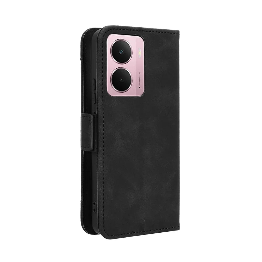 For Realme Neo7x 5G / Realme 14 5G / Realme P3 5G Leather Case Phone Wallet Cover with Multiple Card Slots - Black - 7
