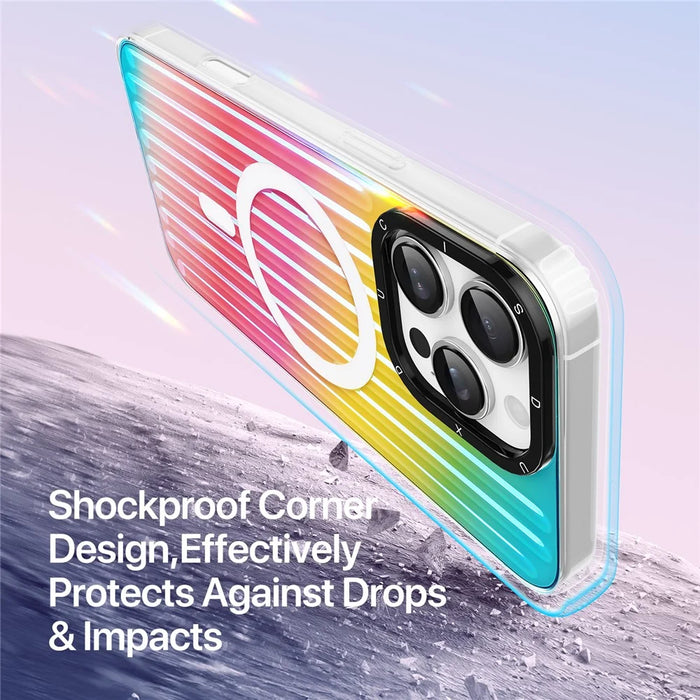 DUX DUCIS For iPhone 16 Pro Max Case  Zest Series Compatible with MagSafe Gradient TPU + PET Phone Cover - Gradient Rainbow - 6