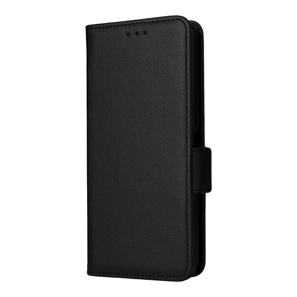 For Samsung Galaxy XCover7 Pro Case with Wrist Strap Litchi Texture PU Leather Wallet Phone Cover - Black - 7
