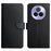 For Realme P3 Pro 5G Case Genuine Cow Leather Phone Cover Nappa Texture - Black - 1
