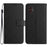 For Samsung Galaxy XCover7 Pro Case Wallet Imprint PU Leather Flip Folio Phone Cover - Black - 1