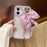 For iPhone 16 Plus Case Glitter Epoxy Design TPU + PC Phone Back Cover with Bow Strap, Rhinestone Decor - Purple - 2