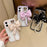 For iPhone 16 Plus Case Glitter Epoxy Design TPU + PC Phone Back Cover with Bow Strap, Rhinestone Decor - Purple - 4