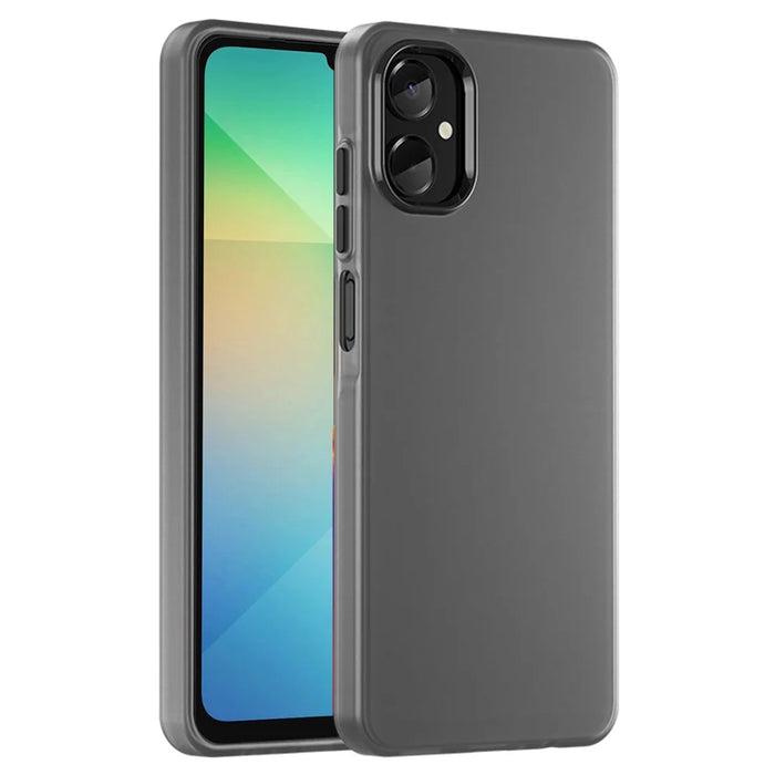 For Samsung Galaxy A06 5G Case TPU + PC Phone Back Cover Matte Translucent Design - Black - 1